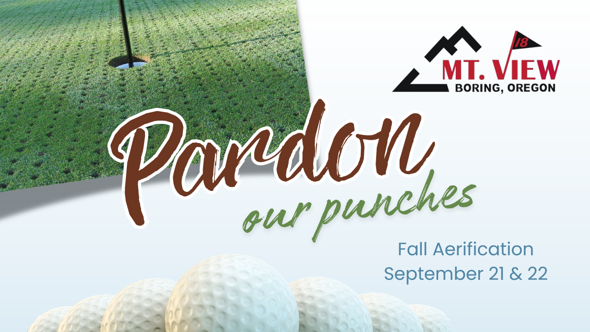 Greens Aerification | September 21–22